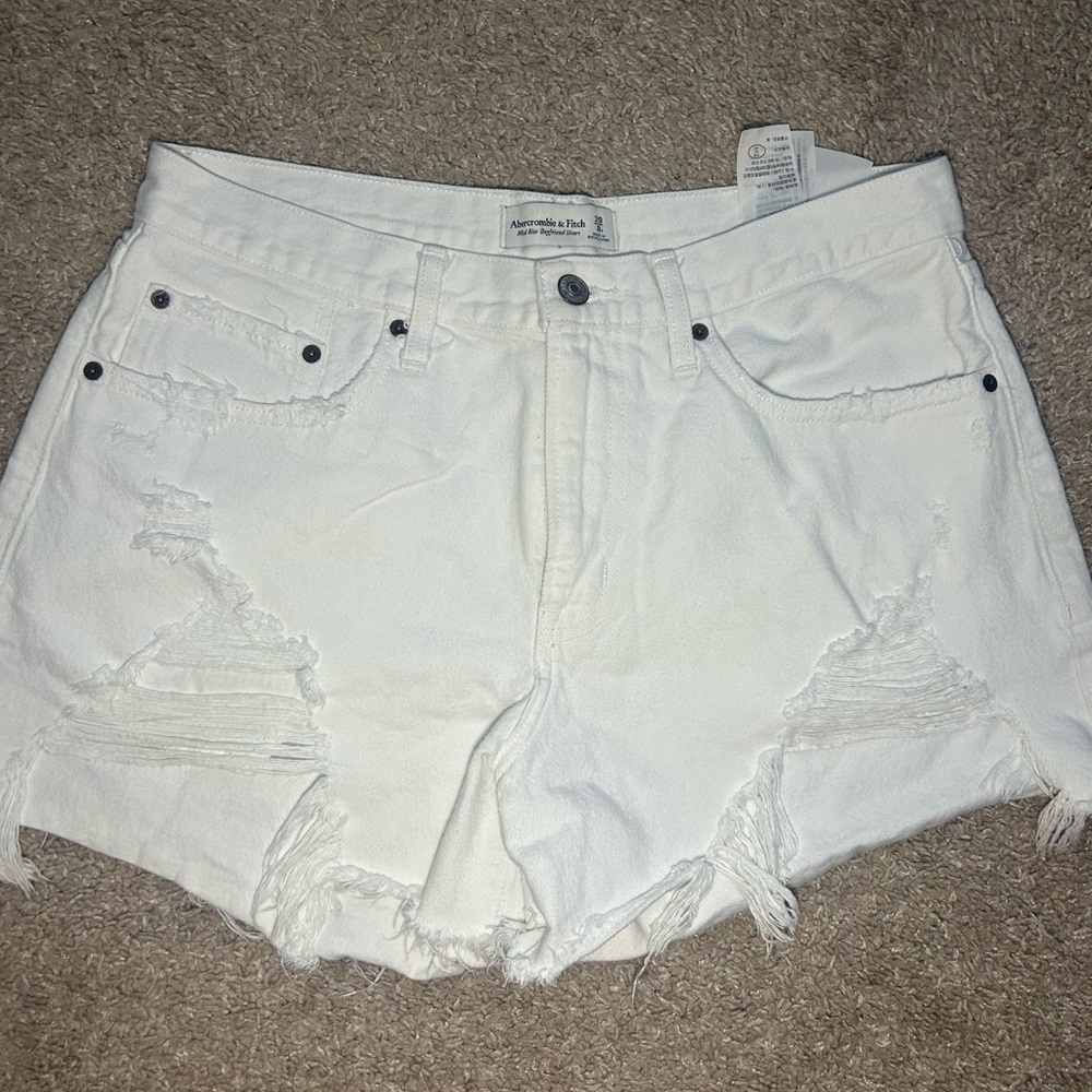 Abercrombie & Fitch Women's White Jean Shorts